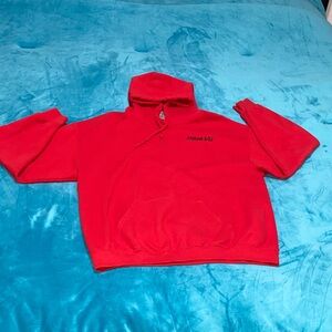 Red Hoodie with Deja Vu Logo